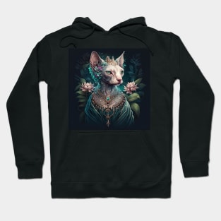 Majestic Floral Goddess Sphynx Hoodie